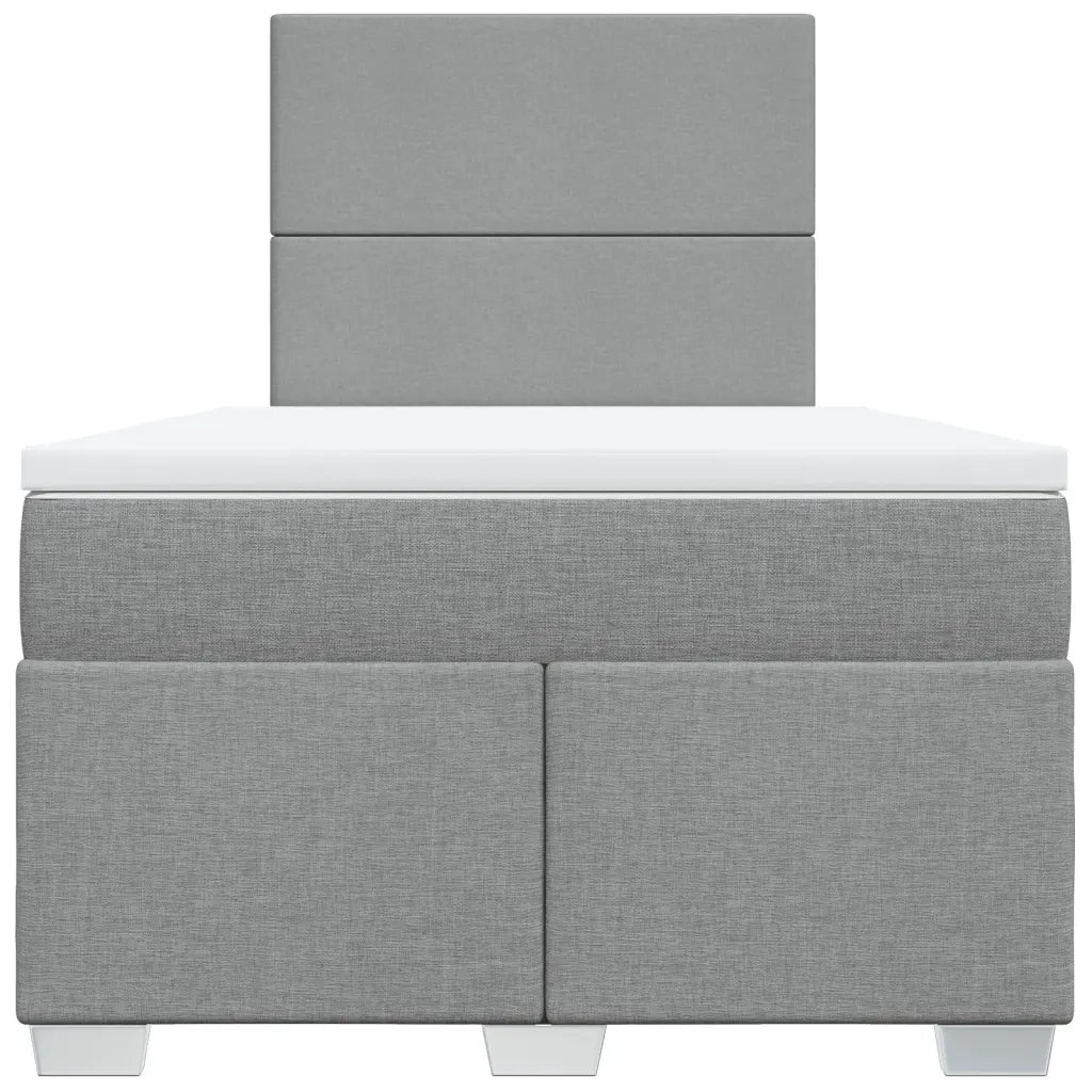 Giroletto a Molle con Materasso Grigio Chiaro 120x190cm Tessuto