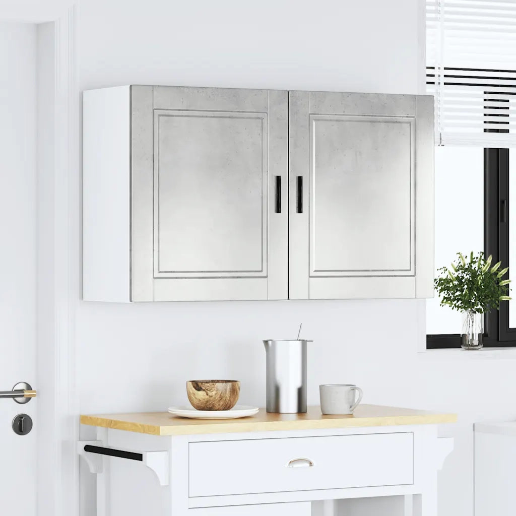 vidaXL Pensili da Cucina 2 pz Porto Grigio Cemento Legno Multistrato