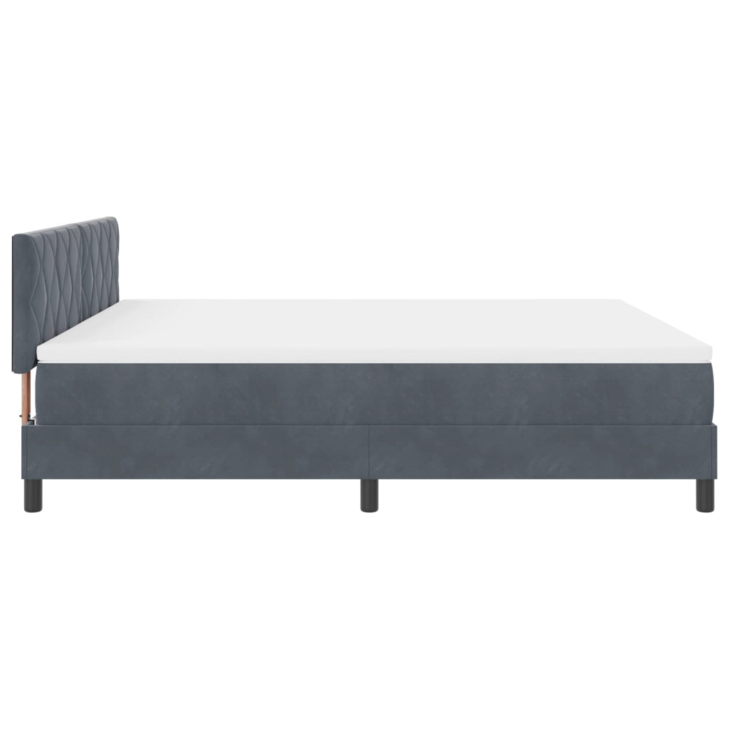 Letto a molle vitaXL con materasso grigio scuro super king in velluto