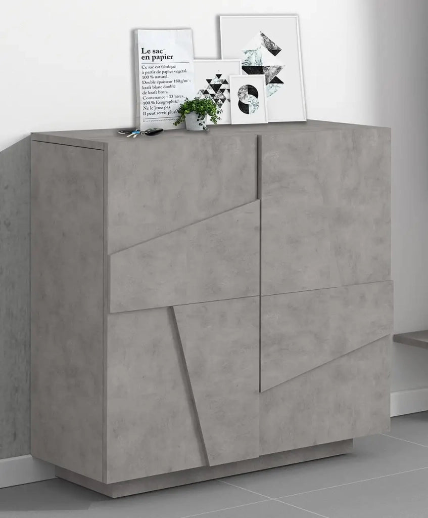 Scarpiera 2 ante L 81.2 x H 86 x P 39.2 cm 16 paia, grigio