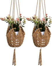 Set di appesi fiori da 2 appesi fiori decorazione boho corda di cotone lampada per vaso da appendere per decorazione di parete interna