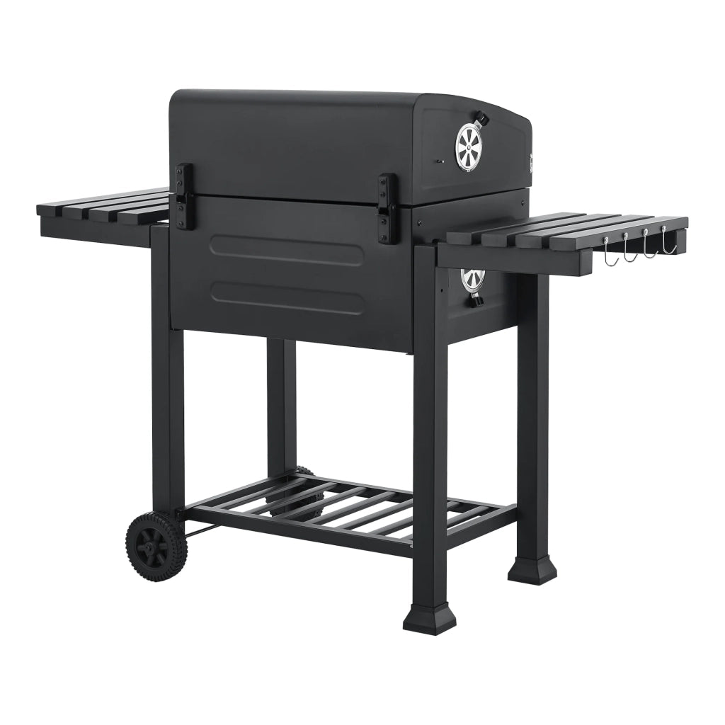 Carrello per barbecue a carbonella 105 x 135 x 48 cm nero 03_0009213