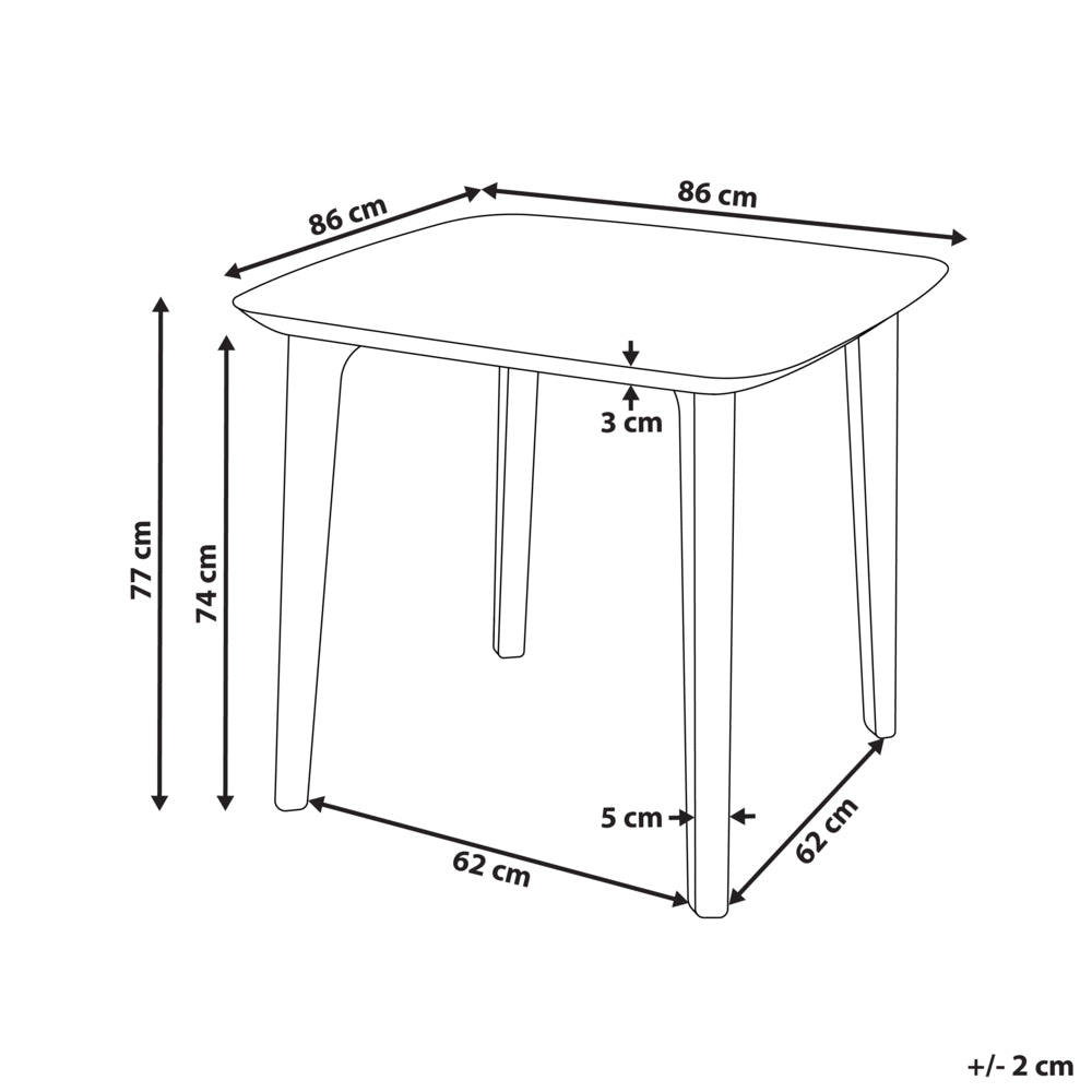 Tavolo da pranzo da giardino Beige chiaro Struttura sintetica 4 posti resistente alle intemperie Patio esterno