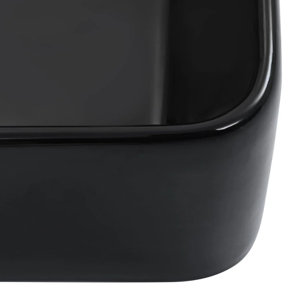 Lavabo da appoggio per l'interno del bagno cabina doccia cabina WC 40 x 30 cm ceramica nera 02_0002629