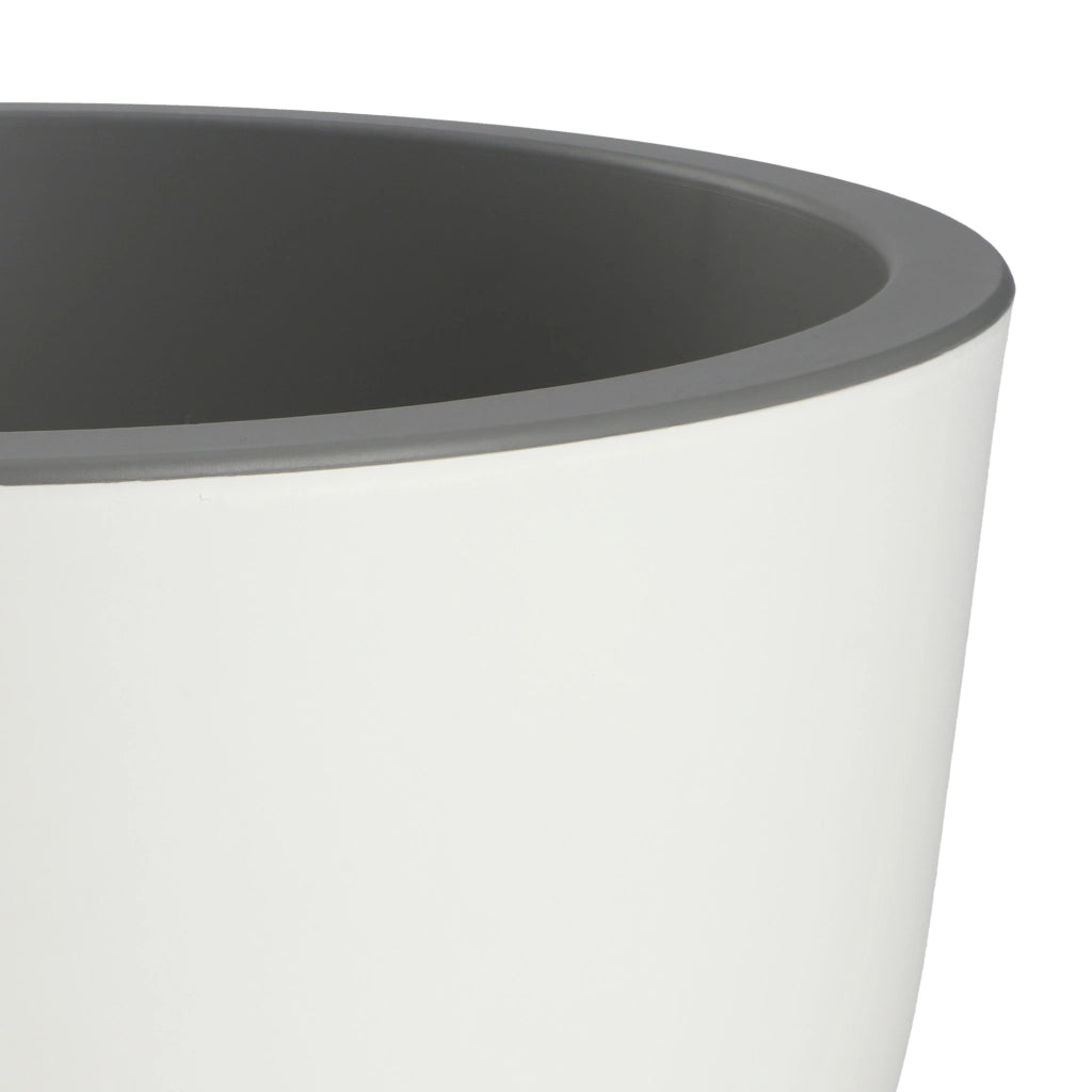 KADAX Vaso da fiori da giardino, copertura rotonda 30 cm, bianca