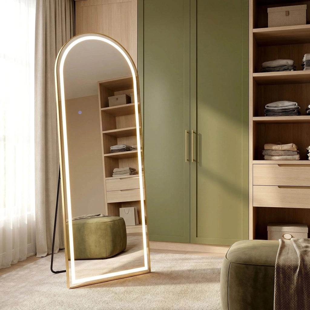Specchio Led Orbit 50x160cm Brush Gold