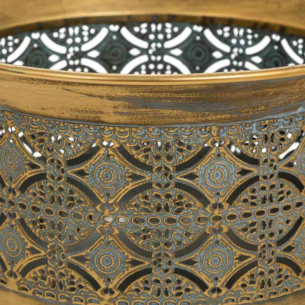 Fioriera in metallo dorato 35x29x23h