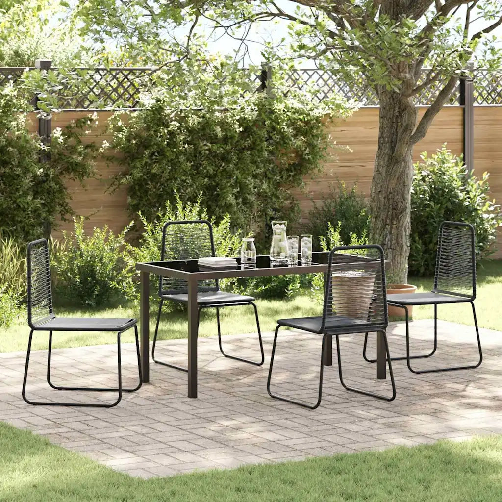 Set da Pranzo per Giardino 5 pcs Nero
