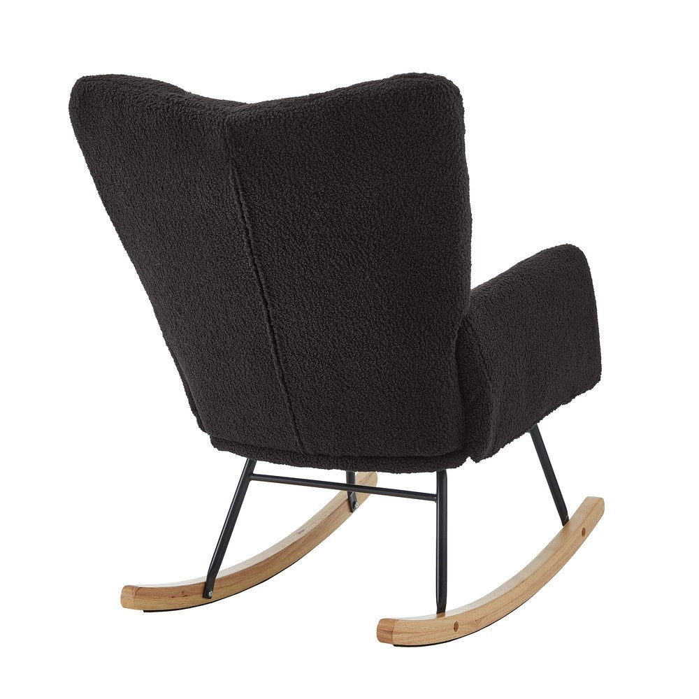 Poltrona a Dondolo ¨C Xylo ¨C Legno e Metallo, Design Scandinavo, 69x89x101 cm