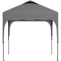 Gazeb0 da Giardino Pop-up Pieghevole 2,5 x 2,5 m con Altezza Regolabile, Sacca per il Trasporto Inclusa, Tessuto Oxford Anti-UV50+, Struttura in Acciaio, Grigio Scuro