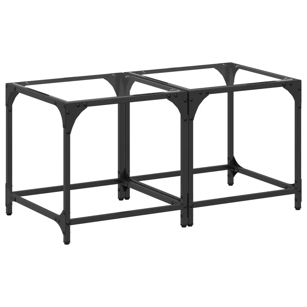 Tavolino Salotto con Piano Vetro Trasparente-Tavolino da soggiorno 40x40x40cm Acciaio 611327
