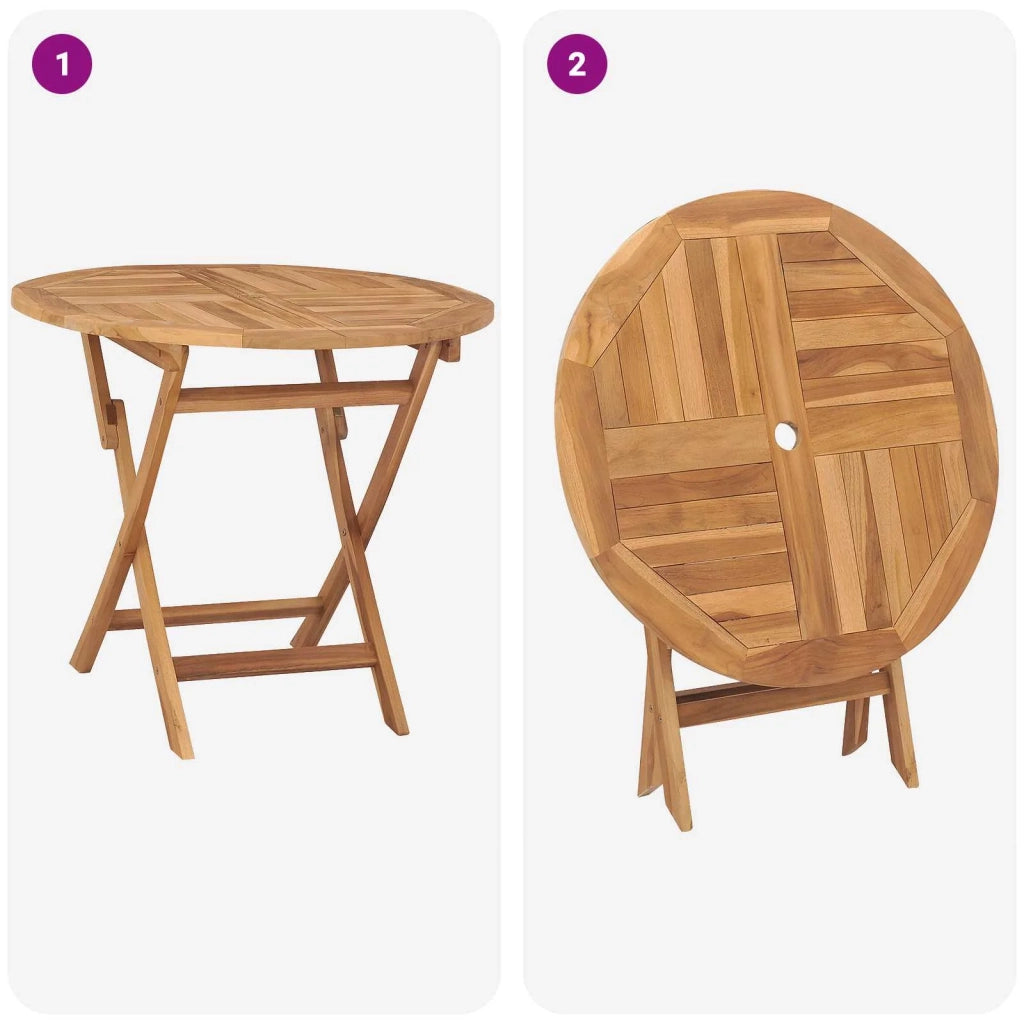 Set bistro da giardino pieghevole da 5 pezzi Naturale 3434089