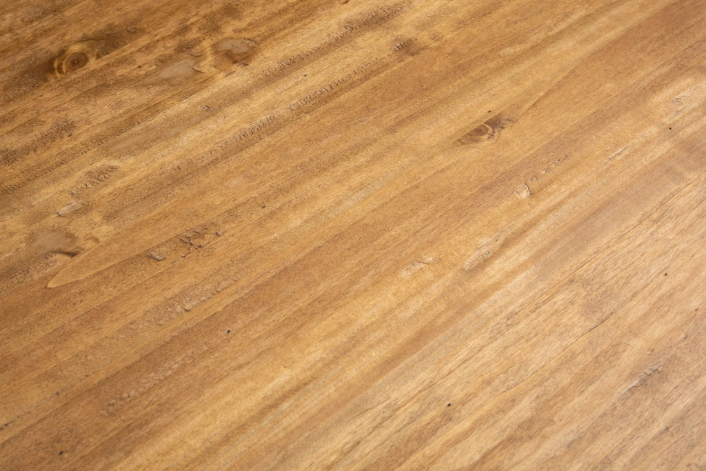 Biscottini Tavolo Country allungabile in legno massello di tiglio struttura bianca anticata piano naturale. Made in Italy