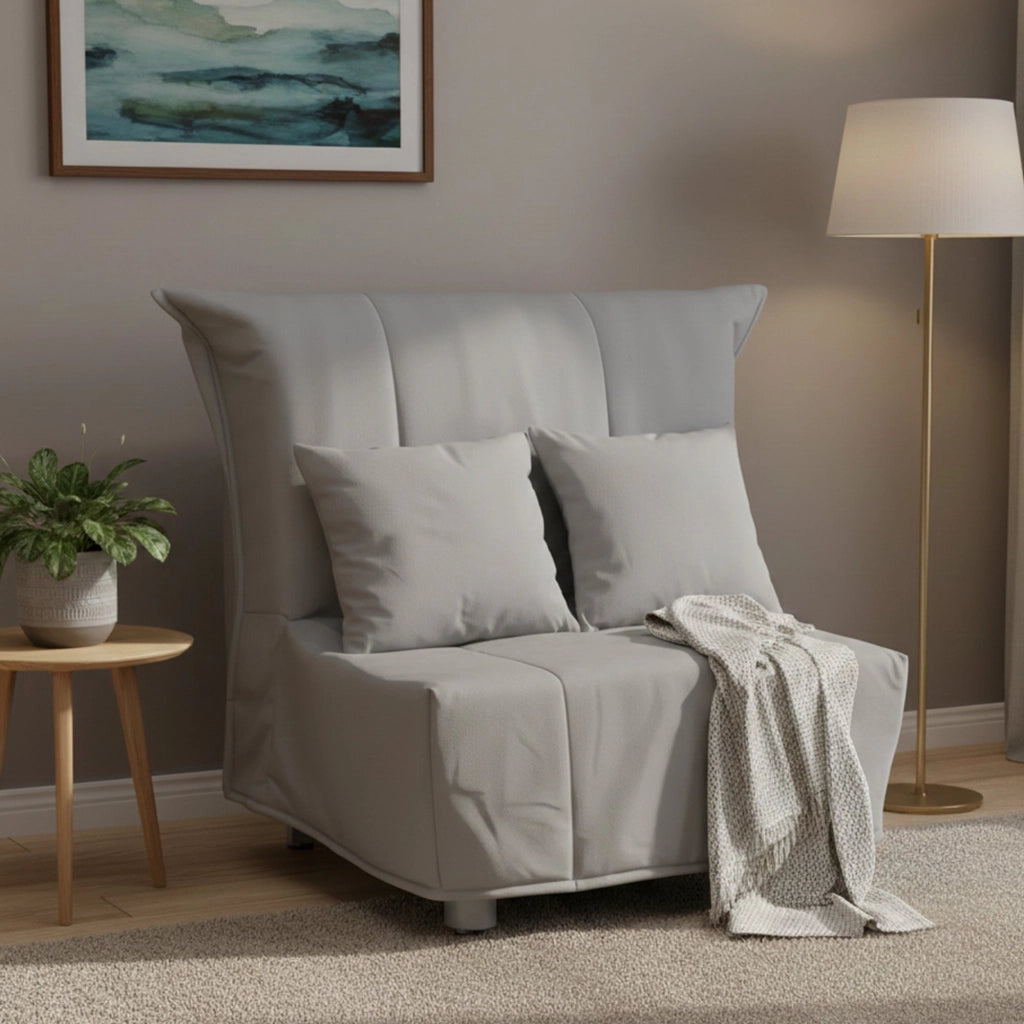 Poltroncina Andreou, Poltrona Sfoderabile Made in Italy, 85x90x85h cm Grigio