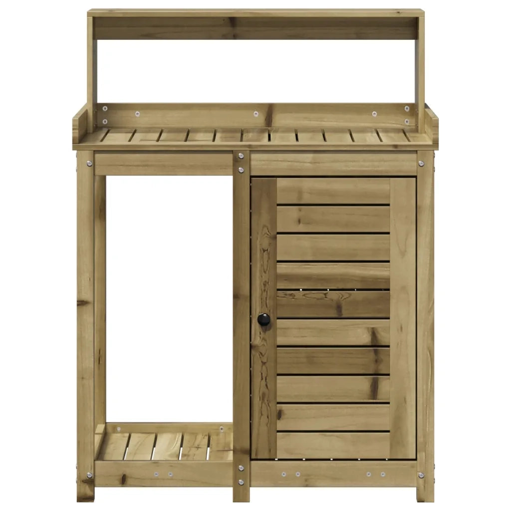 Tavolo Invaso con Ripiani 82,5x50x109,5cm Legno Impregnato Pino 832426
