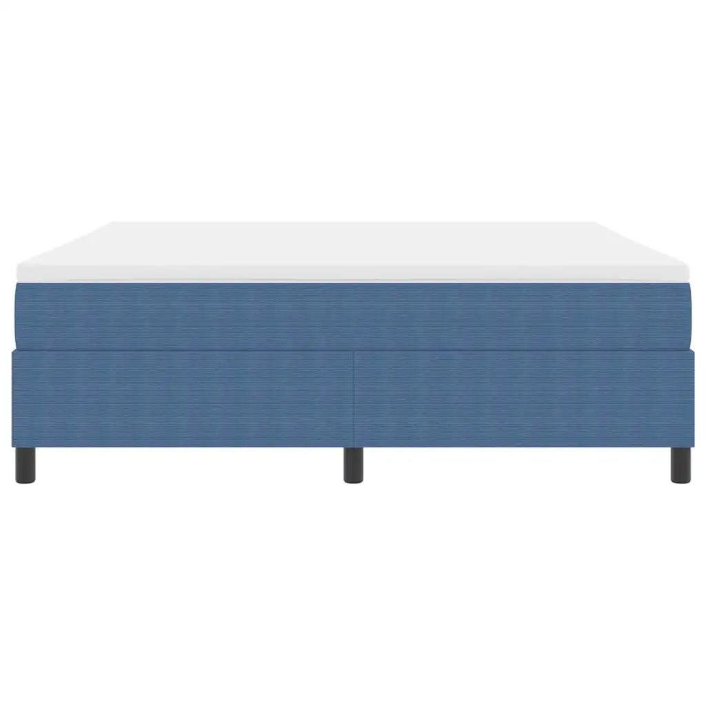 Letto a molle Blu e Bianco 180 x 200 cm Tessuto in Cords 3337480