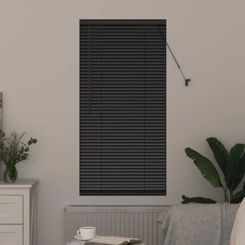 Tendaggi a Veneziana | Tenda a lamelle Nero 60 x 2,5 x 130 cm Alluminio