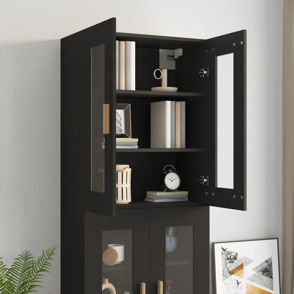 Armadietto Pensile a Parete Nero 69,5x34x90 cm 812277