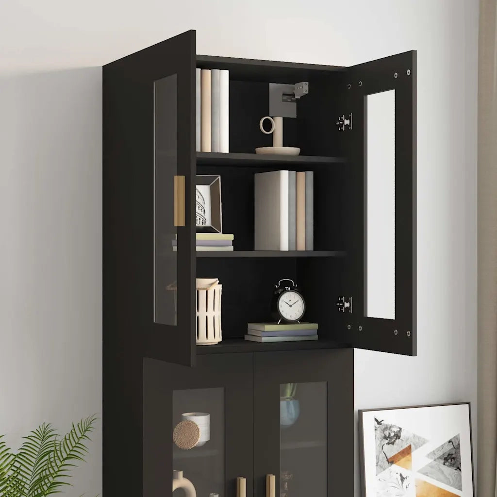 Armadietto Pensile a Parete Nero 69,5x34x90 cm 812277