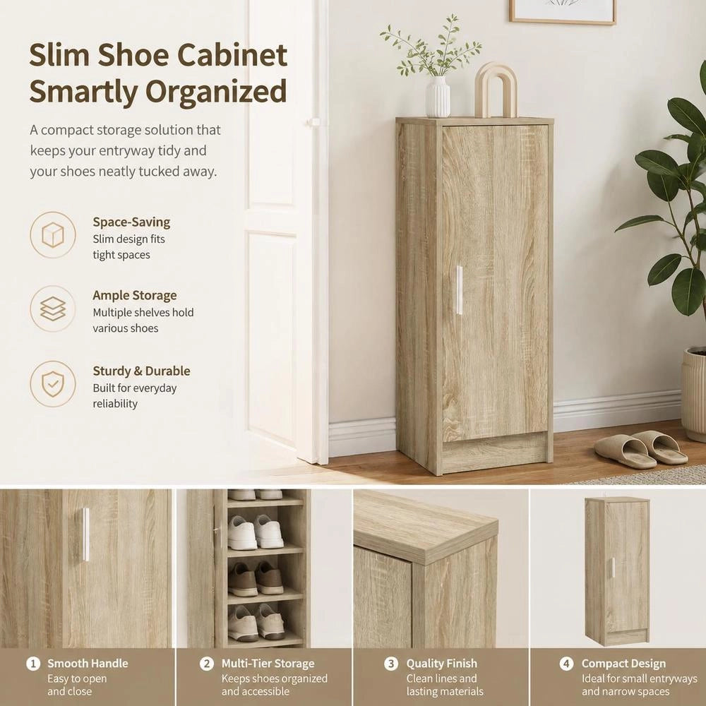 Shoe Cabinet Sonoma Oak 32x35x92 Cm Wood-based Material