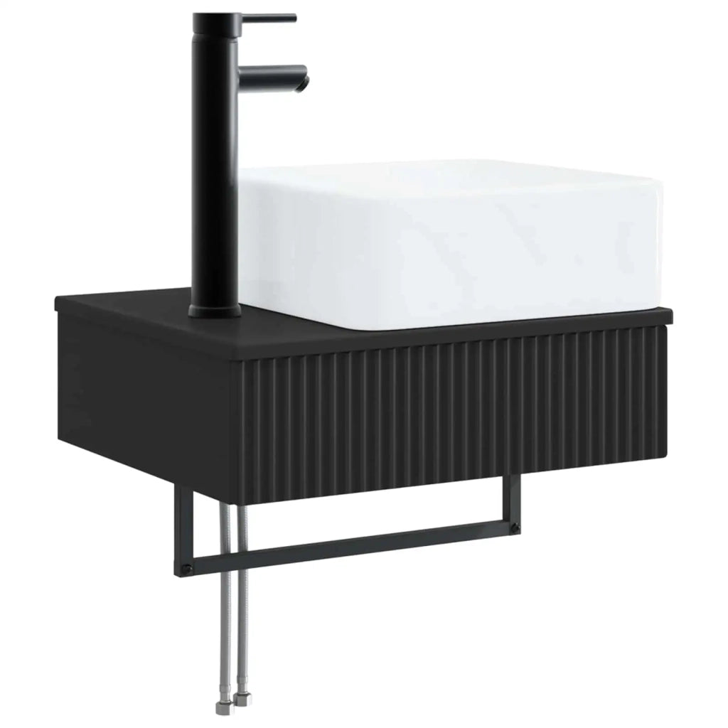 Lavabo da Parete Nero 50 x 41 x 39 cm Legno ingegnerizzato 890189