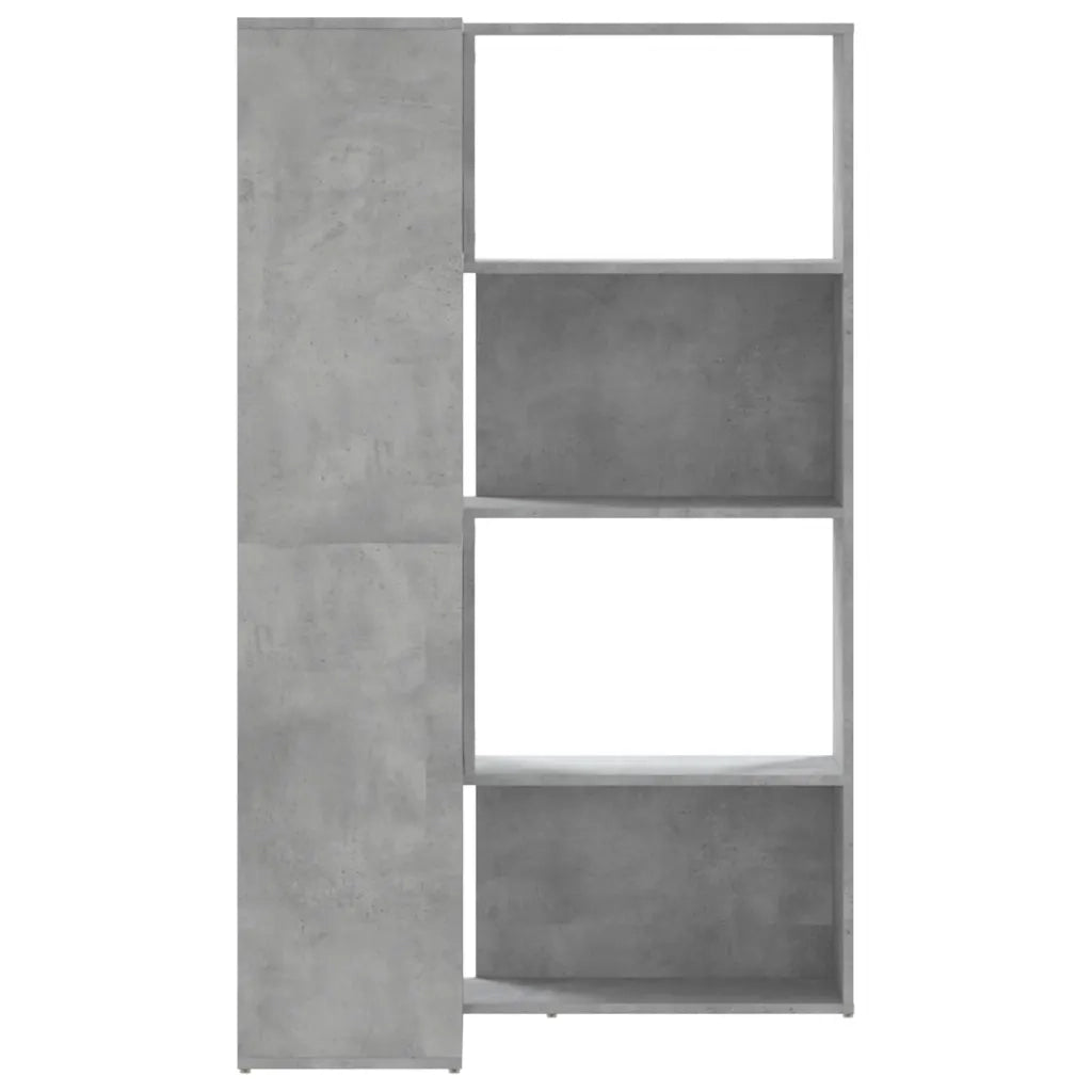 Libreria a 4 Ripiani-Scaffale per Libri-Mobile di Stoccaggio Grigio Cemento 85x85x140 cm in Truciolare