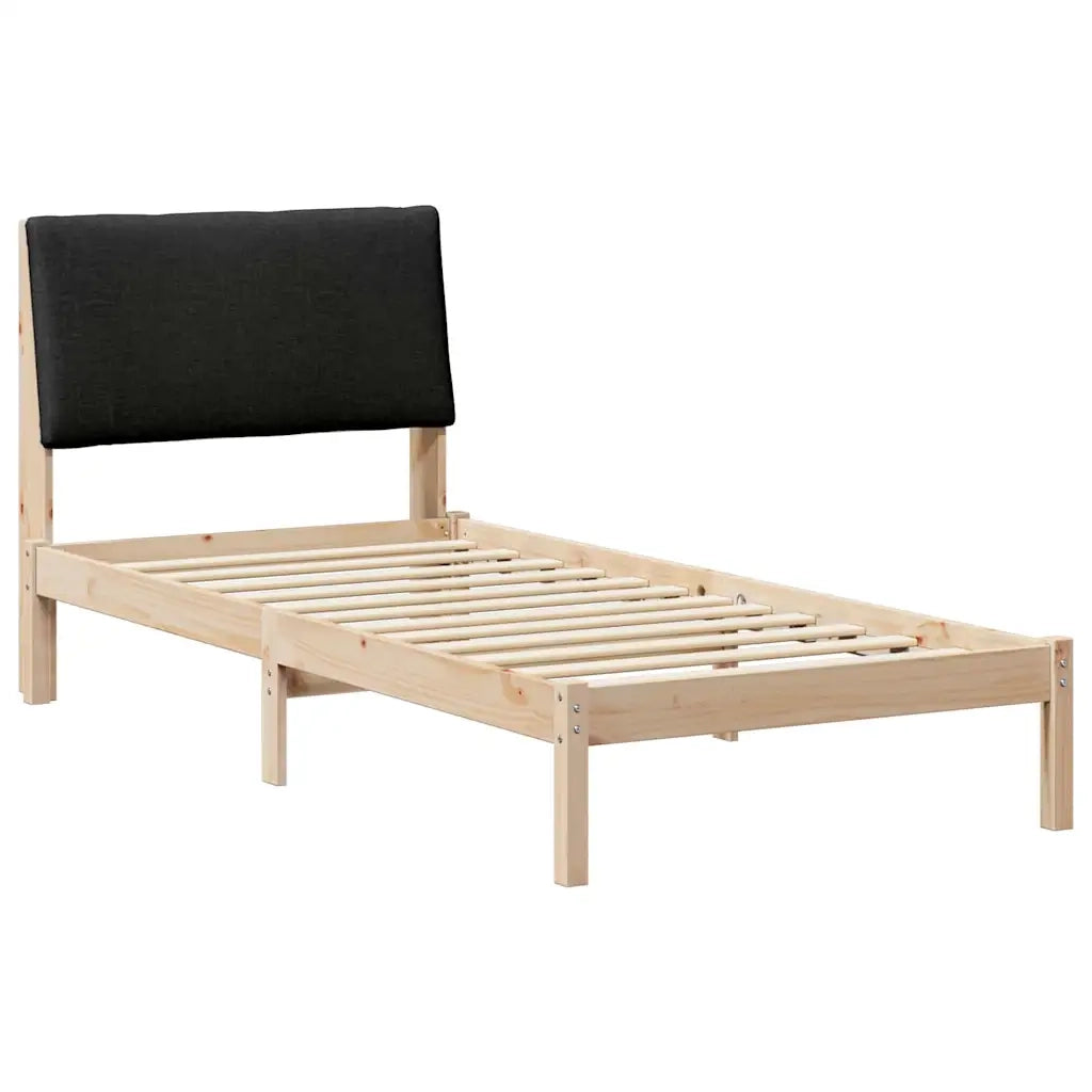 Struttura del Letto con testiera Marrone e nero 90 x 190 cm