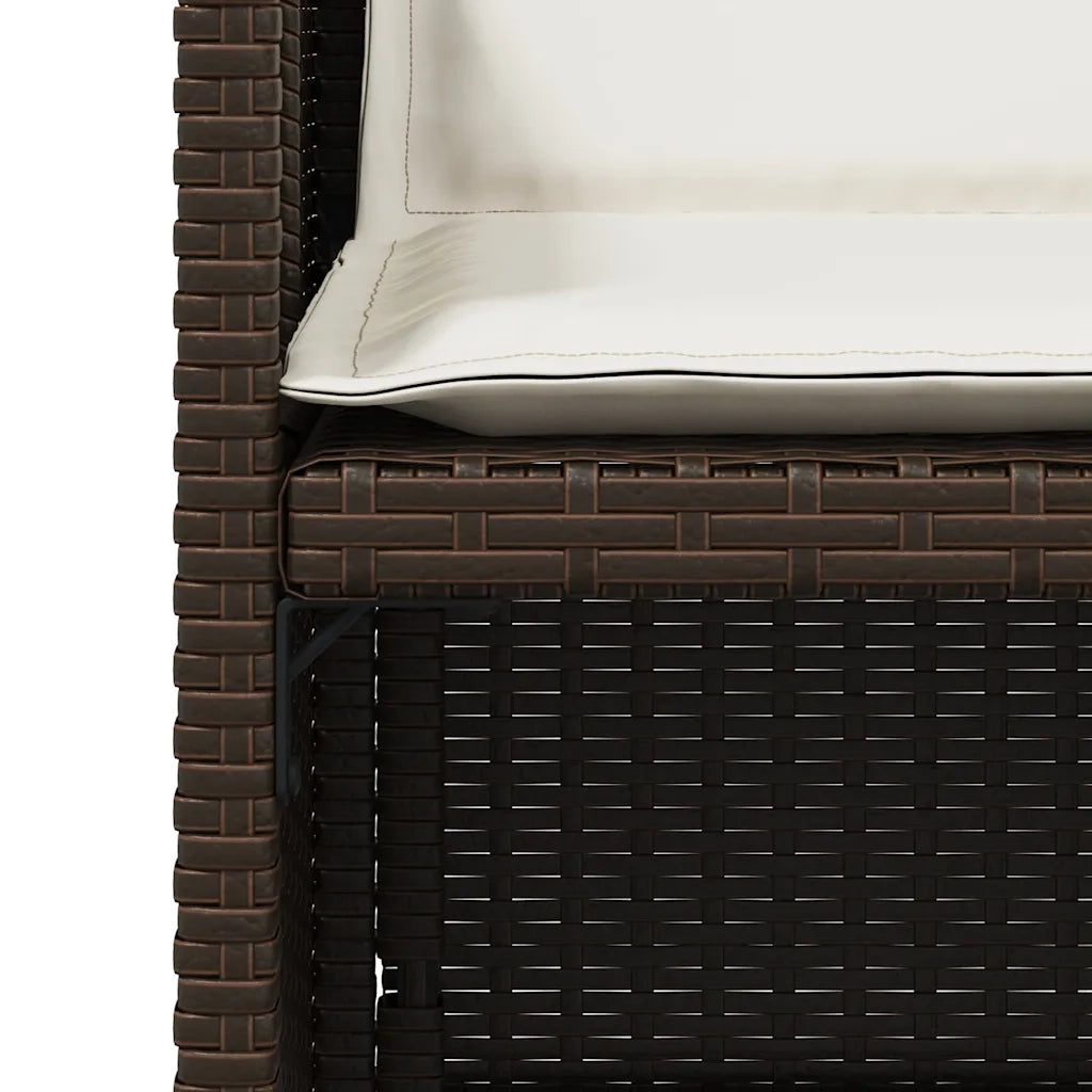 Sedie da Giardino con Cuscini 4 pz Marroni in Polyrattan 364935