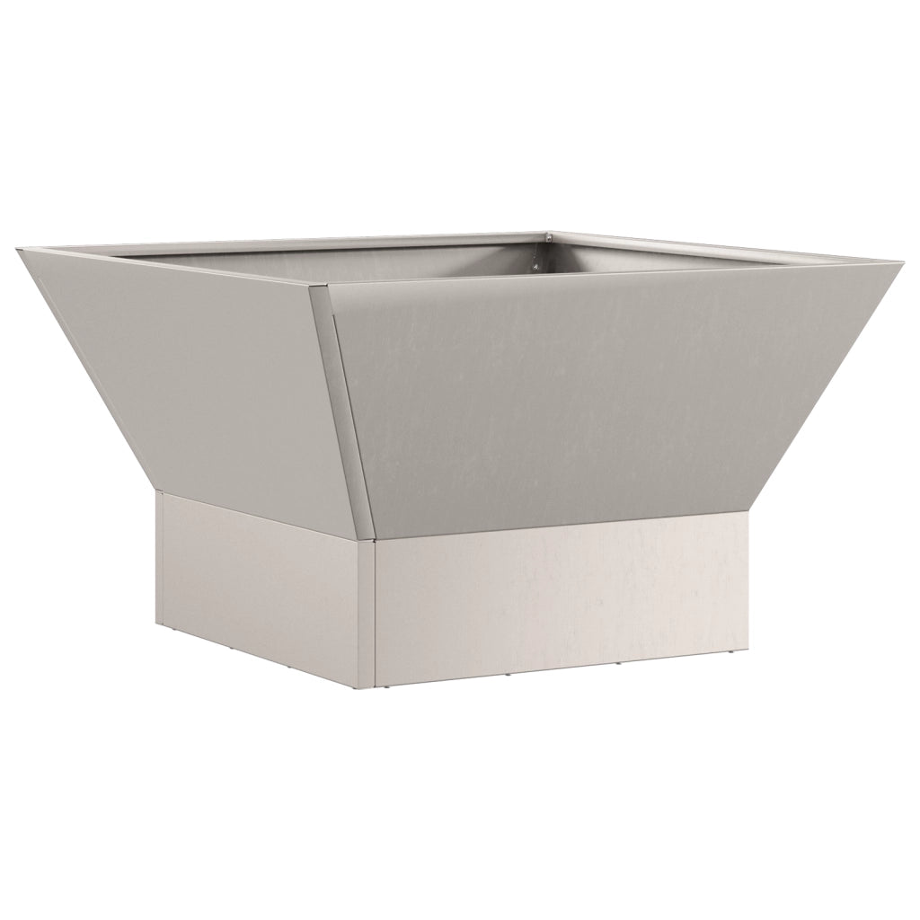 Focolare quadrato marrone 60x60x35 cm in acciaio antiruggine