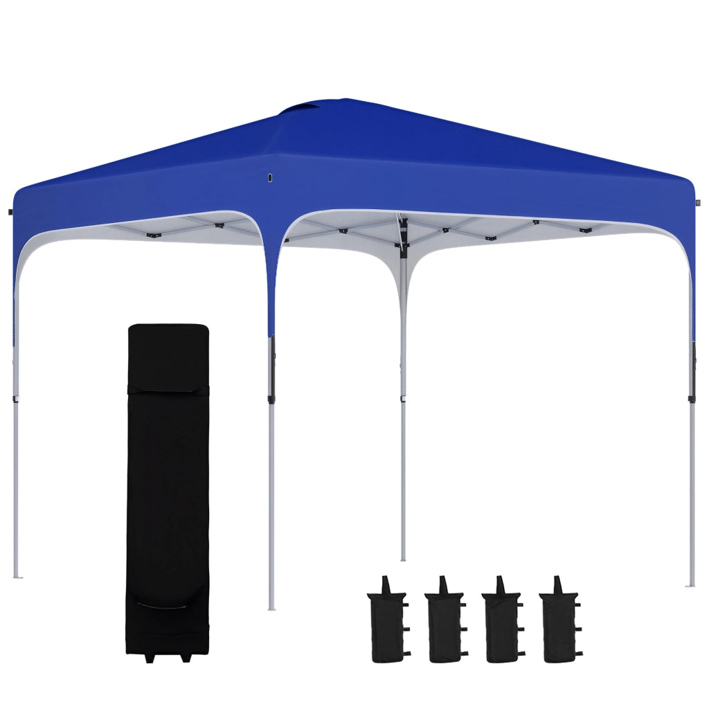 Cenador da giardino 2,5x2,5x2,7 m con altezza regolabile ¨C zephmum ¨C blu, impermeabile, anti-UV