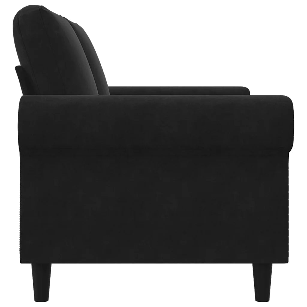 Divano a 2 Posti Nero 120 cm in Velluto 359524