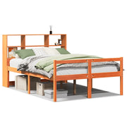Letto matrimoniale | Letto per adulti | Letto Libreria senza Materasso Marrone Cera 160x200 cm Legno