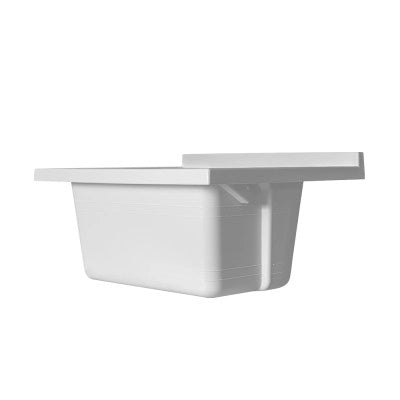 Vasca lavatoio 60x50 cm in resina bianca con pre fori per rubinetto