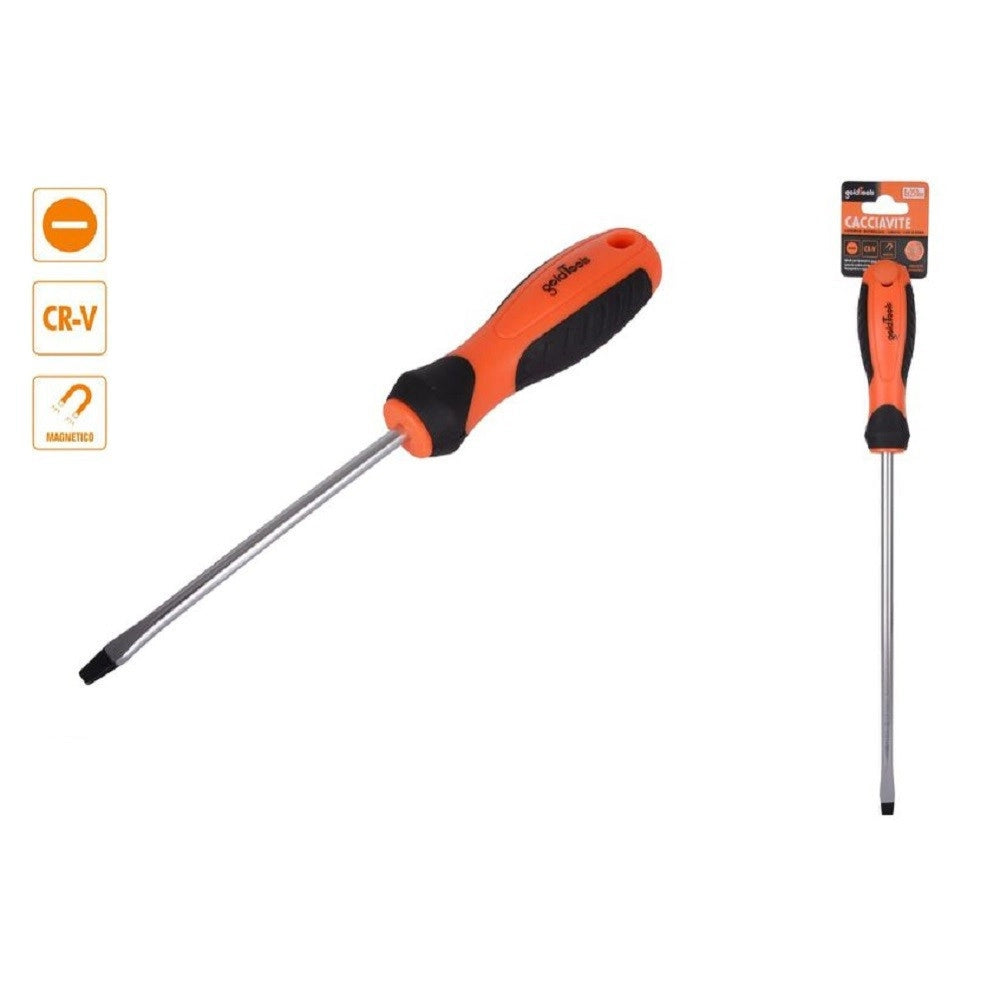 Trade Shop - Cacciavite Giravite 8 X 250mm Con Punta Magnetica A Taglio In Acciaio Cr-v 94860 -