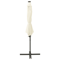 Ombrellone a Sbalzo con Palo e Luci a LED Sabbia 300 cm 312336