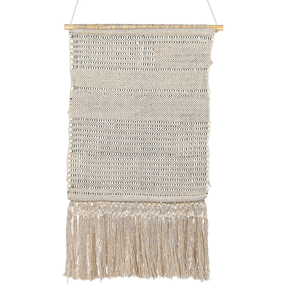 Decorazione murale in cotone beige fatto a mano con nappe arte da parete boho per soggiorno camera da letto camera dei bambini