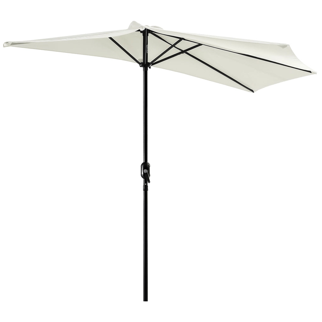 Ombrellone da balcone ¨C zephmum ¨C 5 bracci metallo poliestere crema ? 2.7 m
