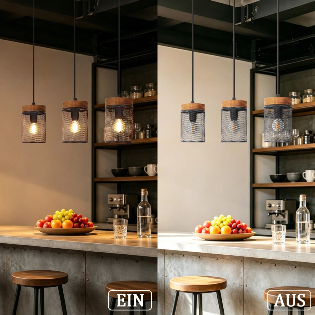 ZMH Lampadario vintage nero E14 dal design industriale retrò per sala da pranzo e cucina