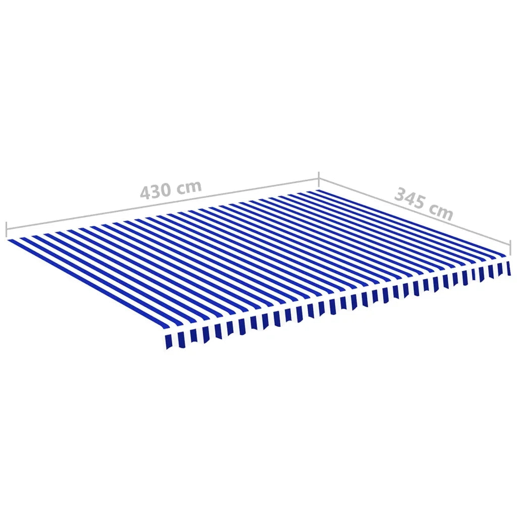 Tessuto di Ricambio per Tenda da Sole Blu e Bianco 4,5x3,5 m cod mxl 8013