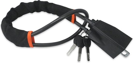 Blocco di sicurezza per veicoli - Sicurezza veicolo - Protezione del veicolo - Cavo di sicurezza in acciaio - 3 chiavi - Rosso