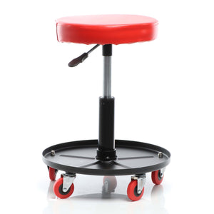 Sgabello per officina con rotelle e altezza regolabile, sedile girevole a 360°, sgabello mobile da meccanico
