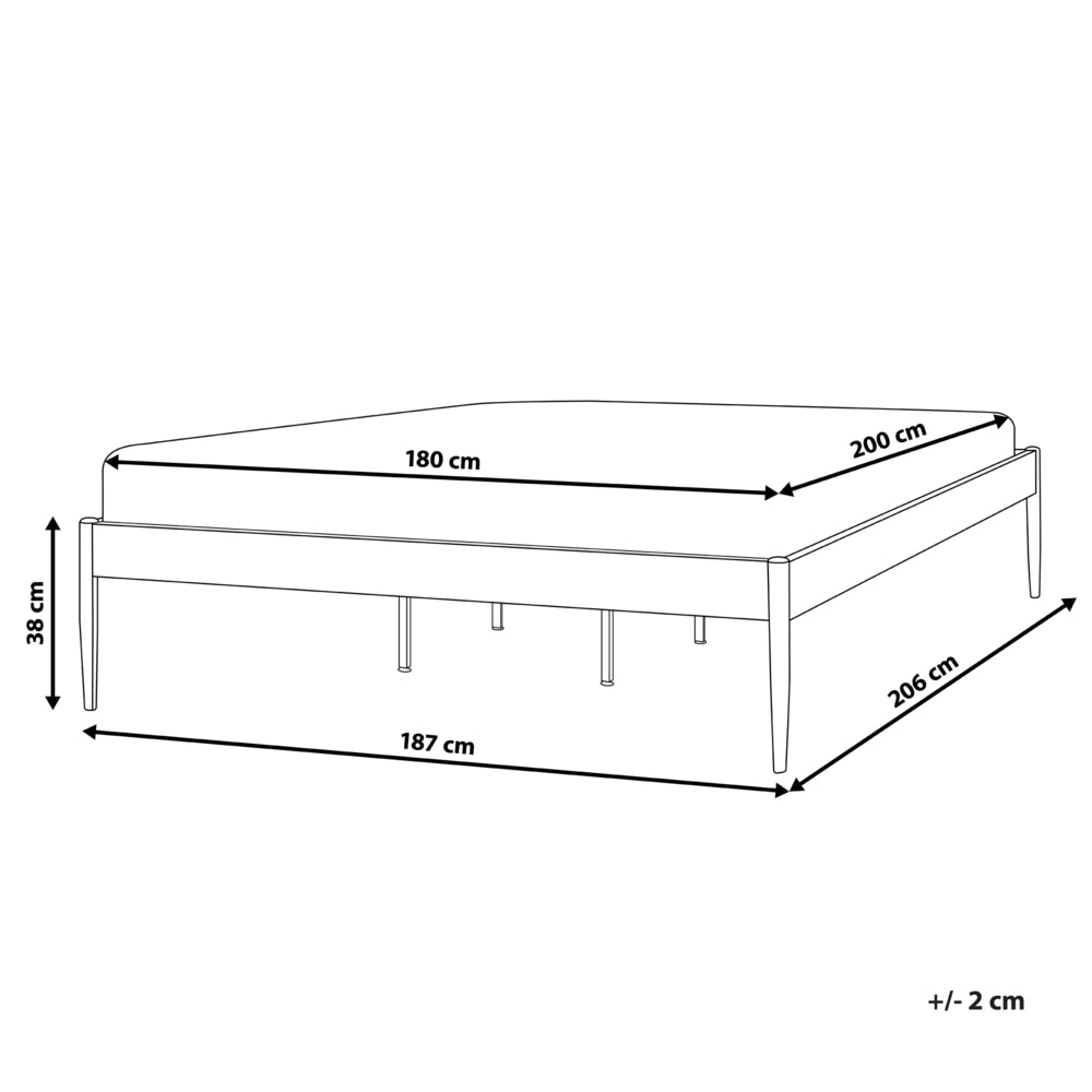 Letto matrimoniale con rete a doghe in metallo bianco 180 x 200 cm stile moderno industriale