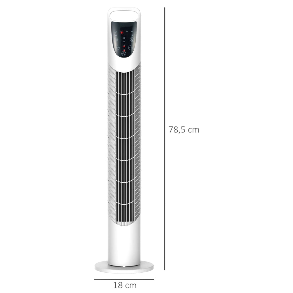 Ventilatore a colonna oscillante silenzioso ¨C zephmum ¨C bianco 40W telecomando 3 velocit¨¤ ?18x78.5H cm