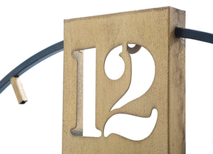 Orologio da Muro Oroy Ø60x4,5 cm in Ferro Oro e Nero