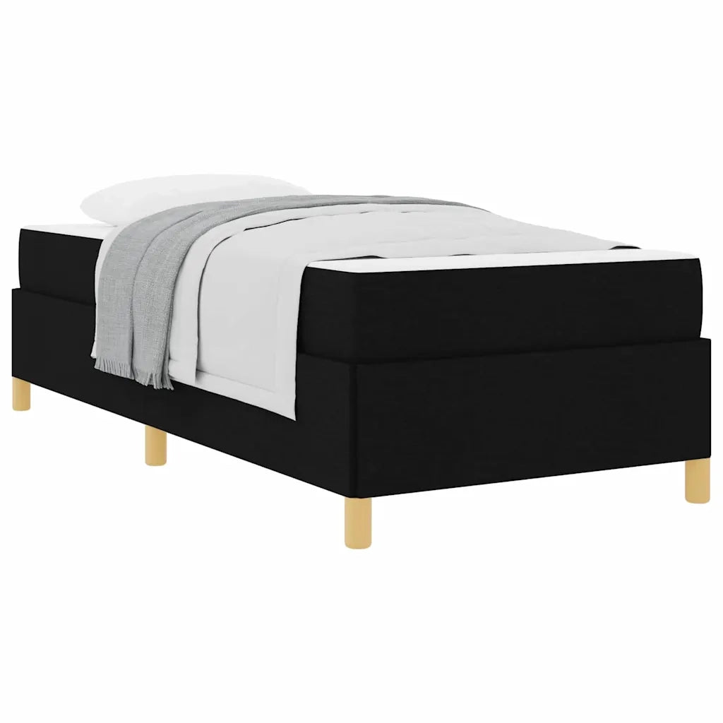 vidaXL Letto a molle con materasso Nero e Bianco 90 x 200 cm Tessuto