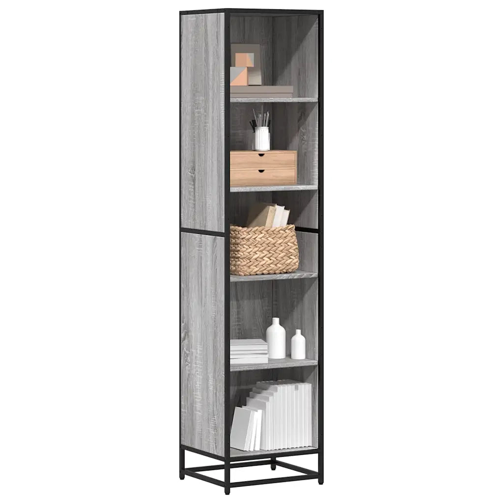 Libreria-Scaffale per Libri-Mobile di Stoccaggio Grigio Sonoma 40x35x170,5 cm in Legno Multistrato