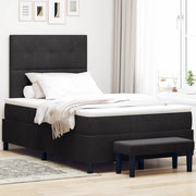 Letto a Molle con Materasso & Panca Nera 120x190 cm Velluto
