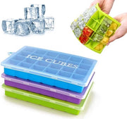 3 Set di Contenitori per Cubetti di Ghiaccio 24-Vaccai in Silicone con Forma a Cubetti con Coperchio - Senza BPA, Certificato LFGB - Alimentazione per Bambini, Bevande, Whisky
