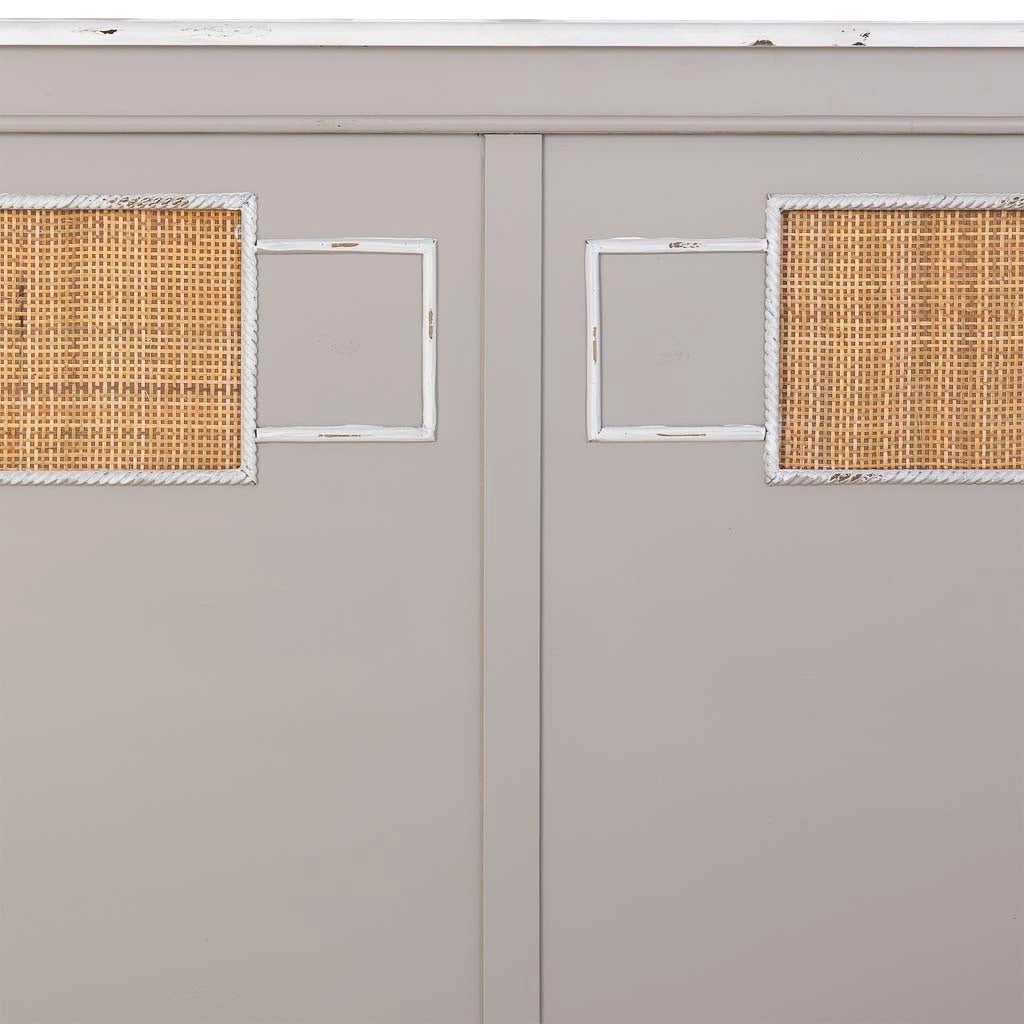 Testiera in legno con griglia grigio 150x6x130
