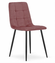 Sedia Valora PYRA in velluto rosa / gambe nere x 1 Design moderno per soggiorno